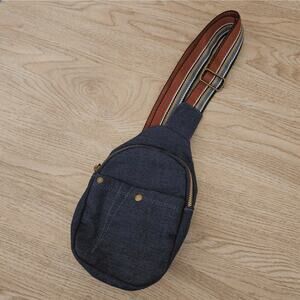 I Am Womens Denim Sling Crossbody Chest Bag